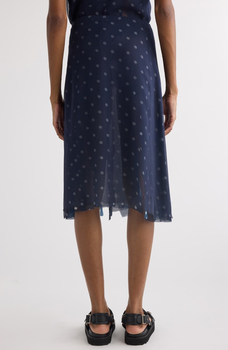 Acne Studios Iranee Polka Dot Georgette Skirt, Alternate, color, Navy/ White