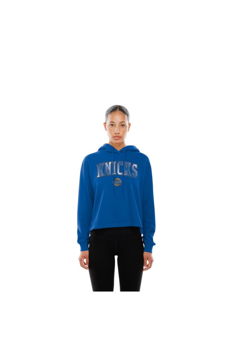 New Era Women's New Era Blue New York Knicks Glam Game Open Back Hoodie, Alternate, color, Blue