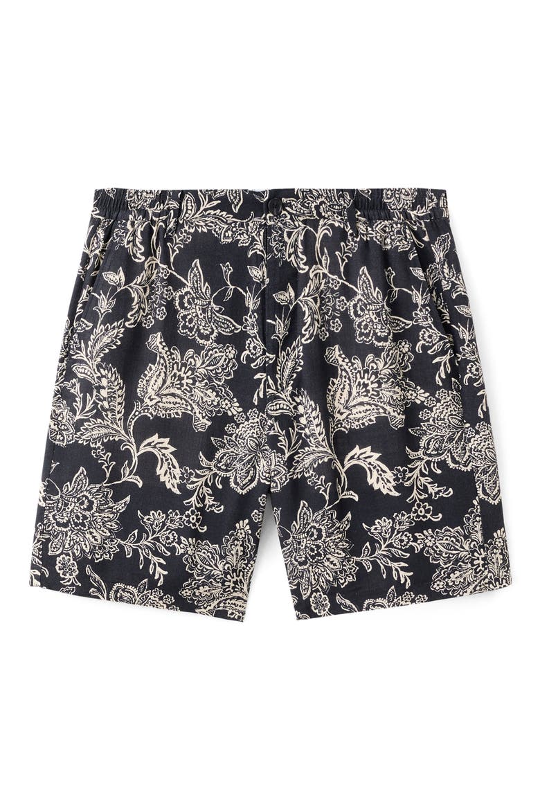 Slim Fit Print Bermuda Shorts, Alternate, color, BLACK
