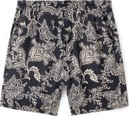 MANGO Slim Fit Print Bermuda Shorts