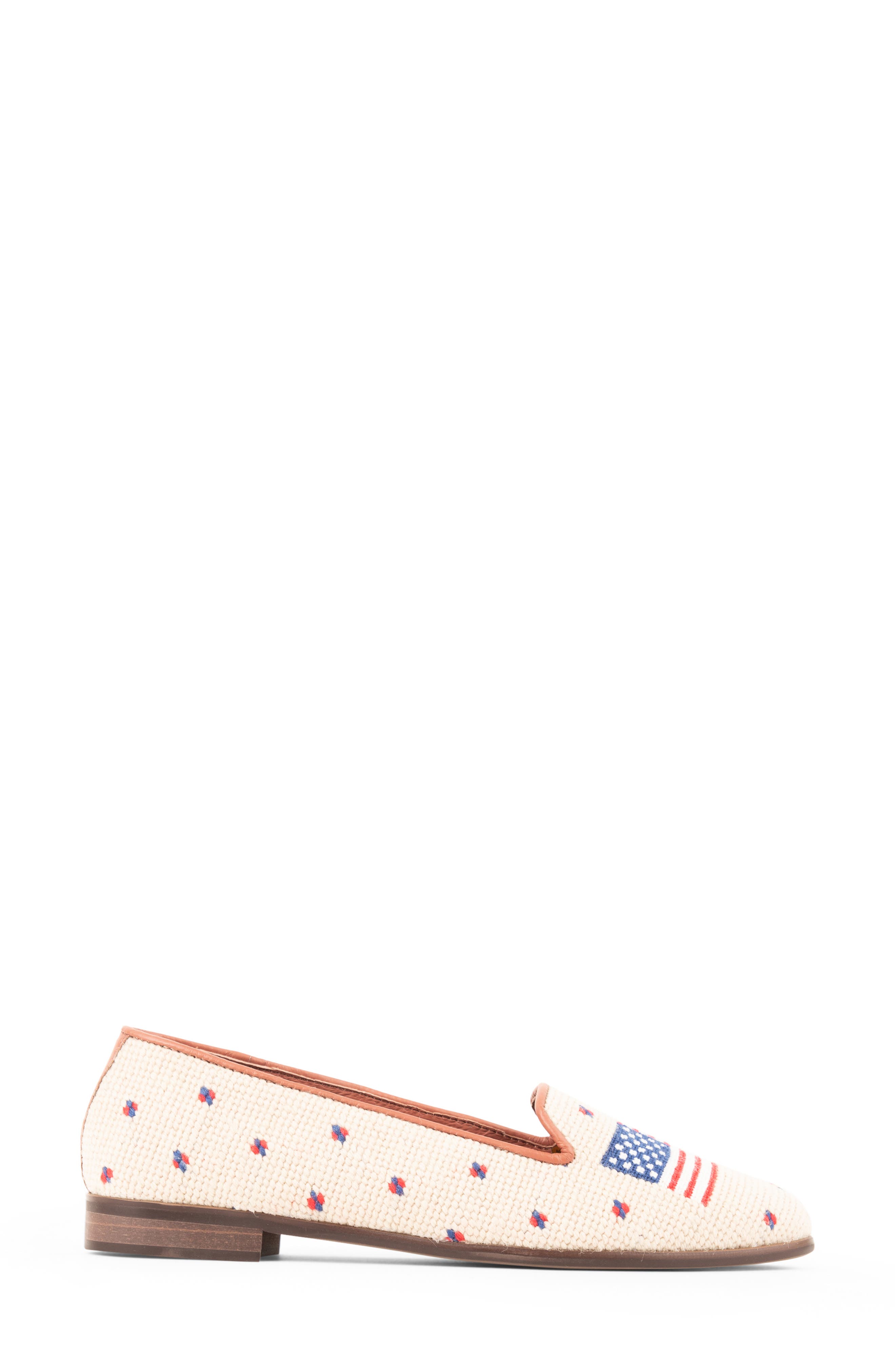 ByPaige Needlepoint American Flag Loafer, Alternate, color, Tan