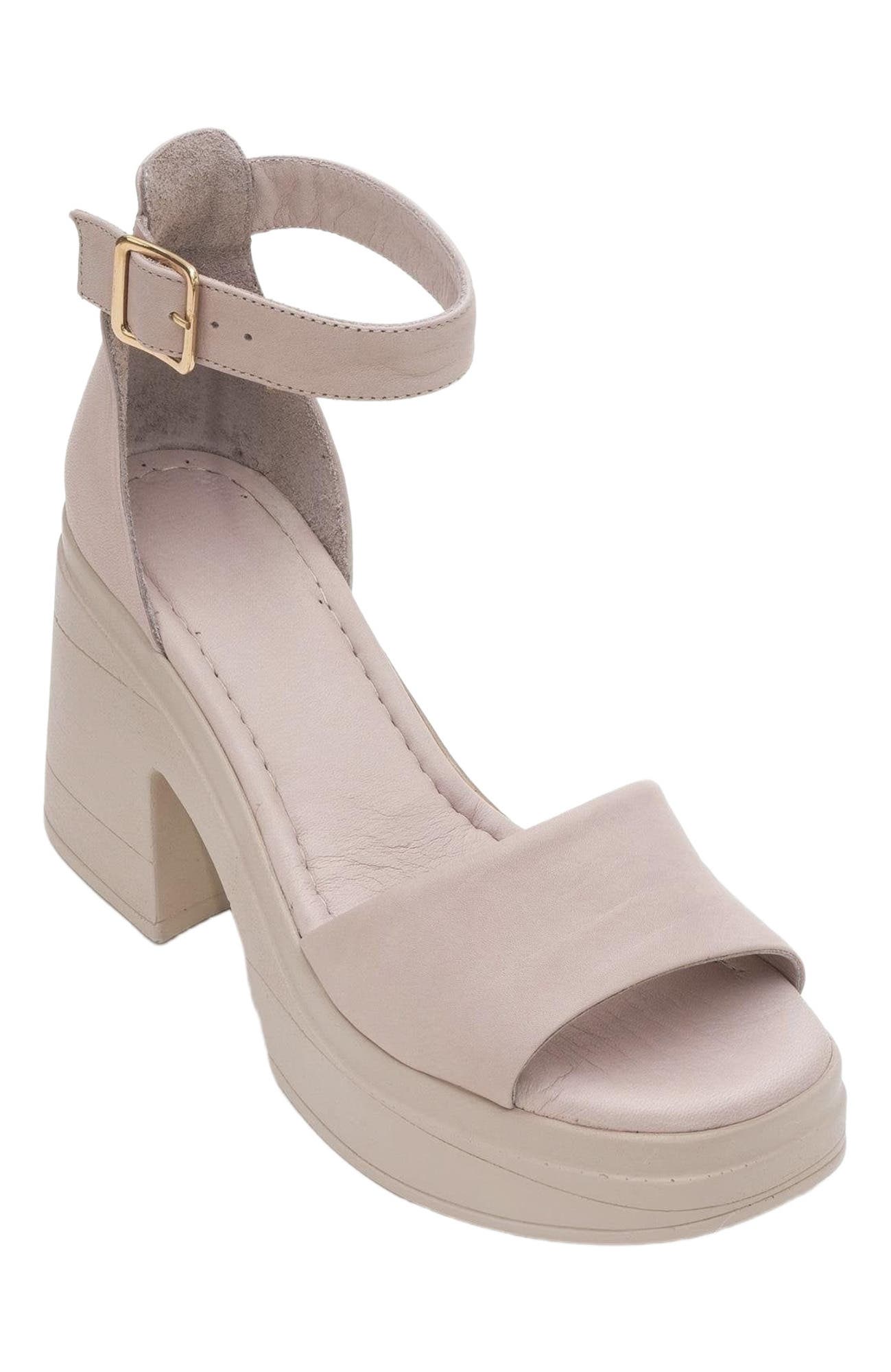 Margot Leather Platform Sandal, Alternate, color, Dark Beige Leather