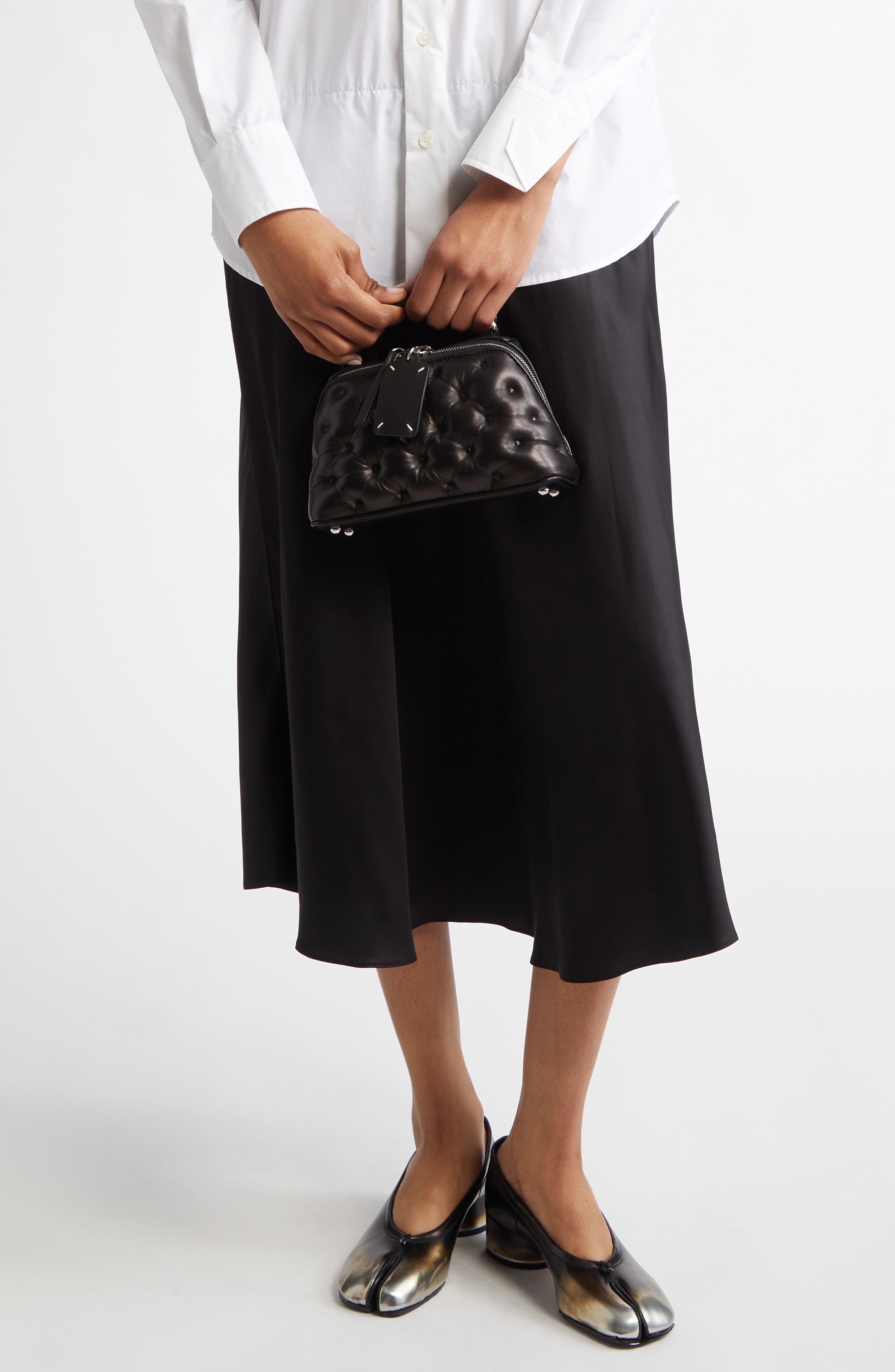 Maison Margiela Glam Slam Trapezoid Leather Top Handle Bag, Alternate, color, 