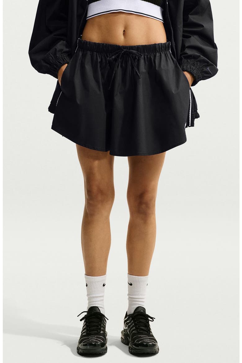 Sportswear Scallop Trim Poplin Skirt, Main, color, 010 BLACK/SAIL