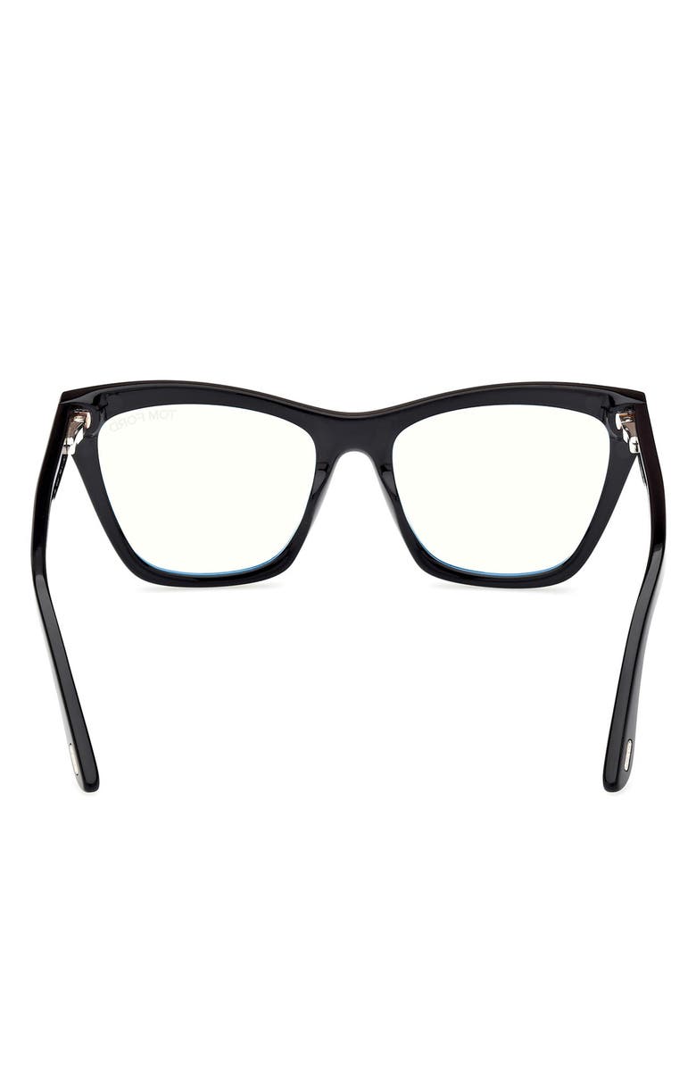 TOM FORD 54mm Cat Eye Blue Light Blocking Optical Glasses, Alternate, color,