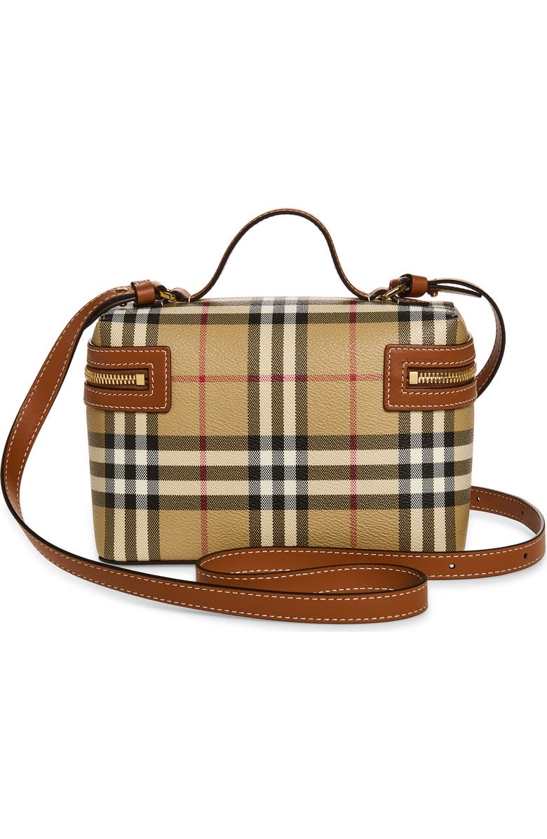 Burberry Check Coated Canvas Vanity Case, Alternate, color, Vntg Chk/ Briar Brown