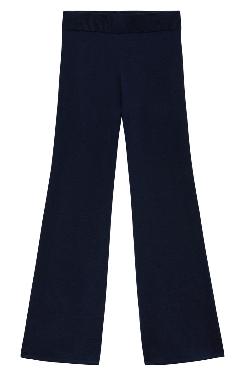 MANGO Pull-On Straight Leg Knit Pants, Alternate, color, Navy