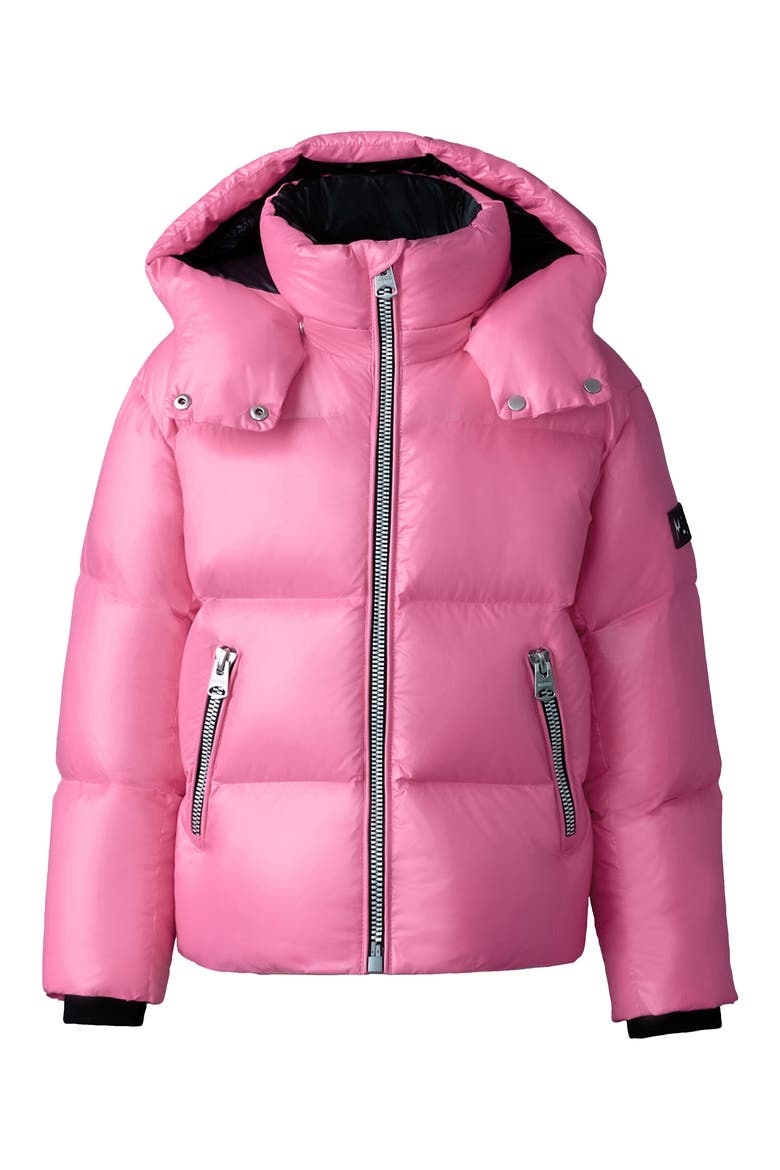 Short Down Puffer Coat, Main, color, BRIGHT PINK