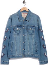 True Religion Jesse Horseshoe Print Denim Jacket