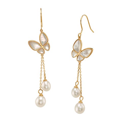 White Freshwater Pearl Gaia Earrings