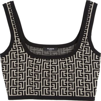 【送料&関税込】Balmain Jacquard Monogrammed Crop Top Balmain Monogram Jacquard Crop Top | Nordstrom