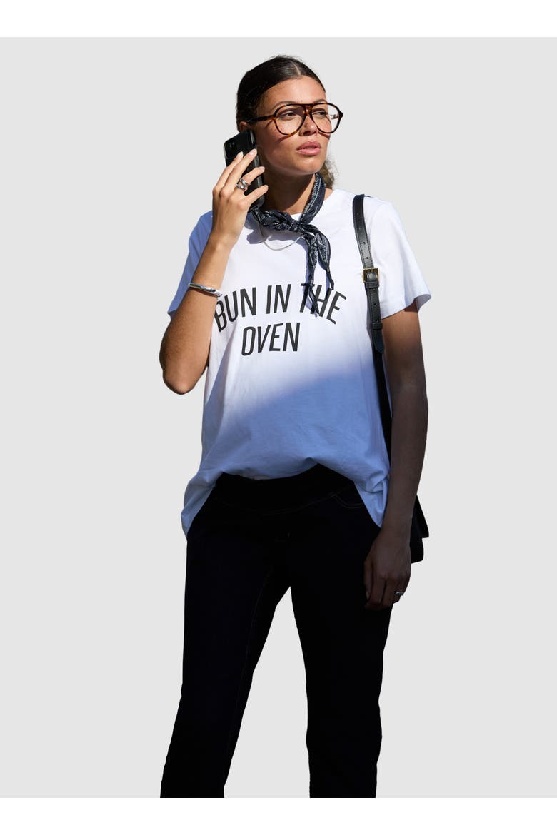Viola Printed Maternity T-Shirt, Main, color, Pure White