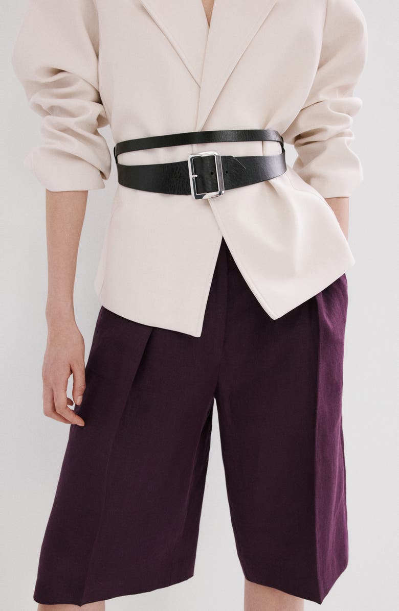 MANGO Linen Bermuda Shorts, Alternate, color, 