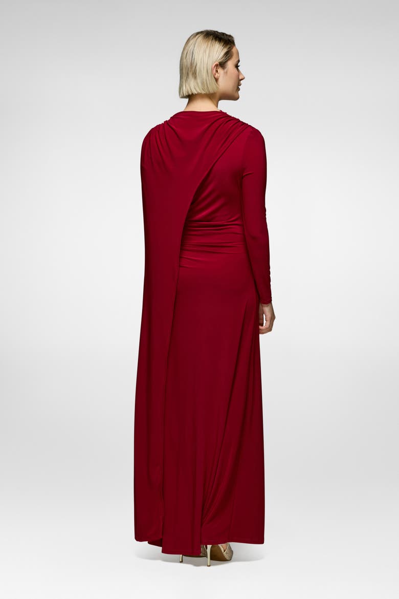Cape Dress, Alternate, color, Wine