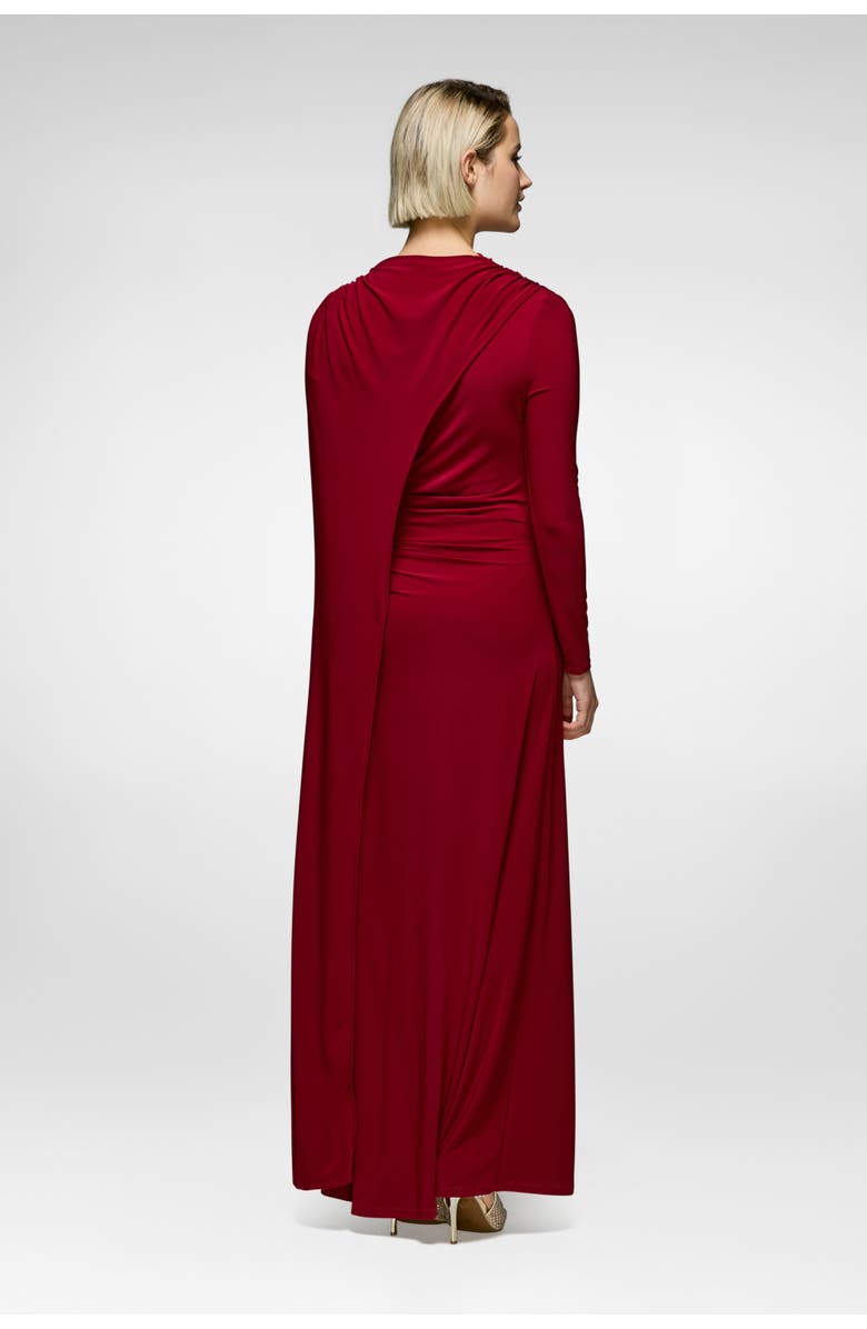 Daska Cape Dress, Alternate, color, Wine