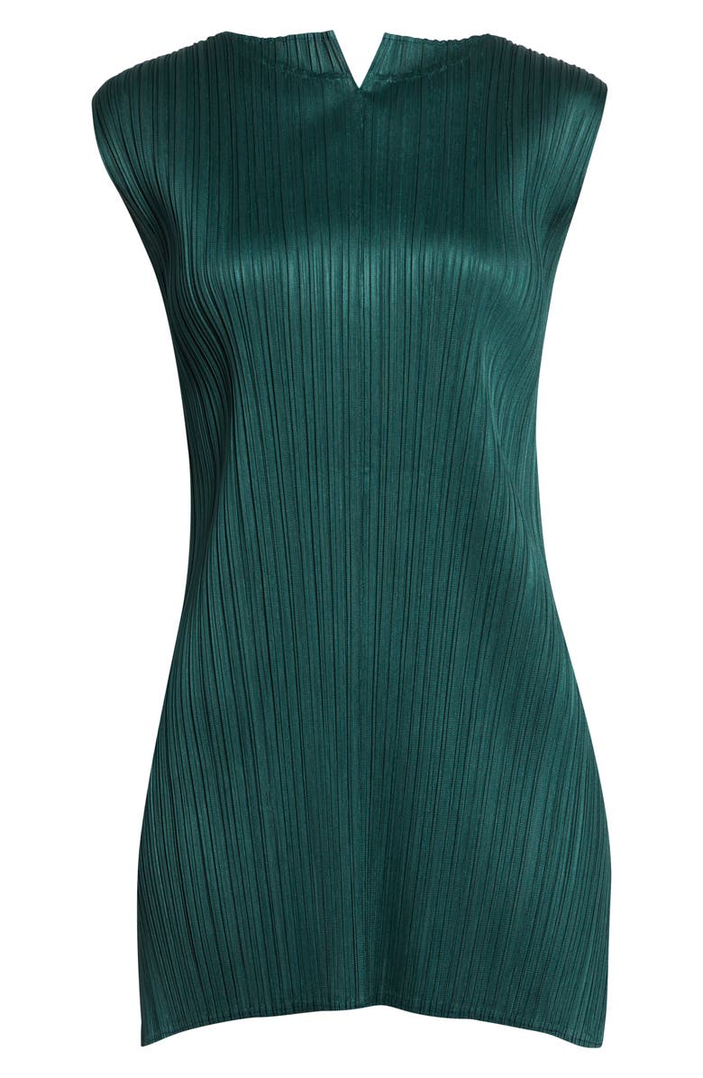 Pleats Please Issey Miyake Monthly Colors March Pleated Tunic Top, Main, color, Dark Green