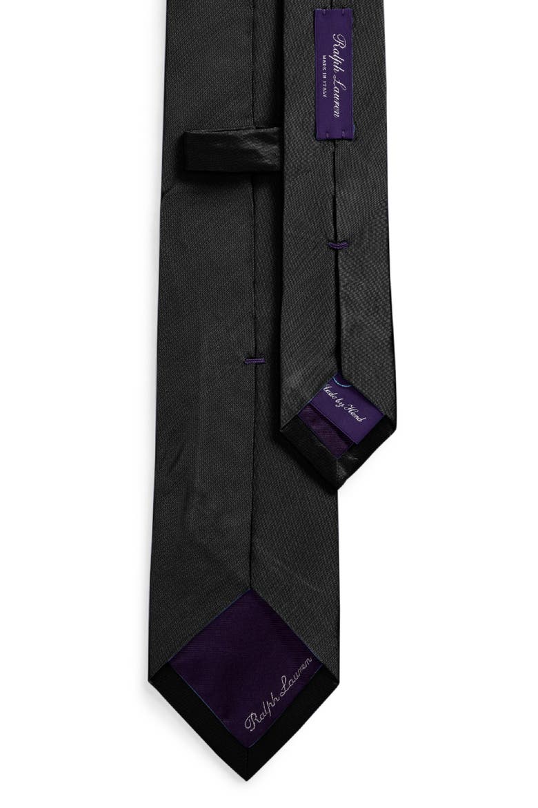 Peau de Soie Solid Black Silk Tie, Alternate, color, BLACK