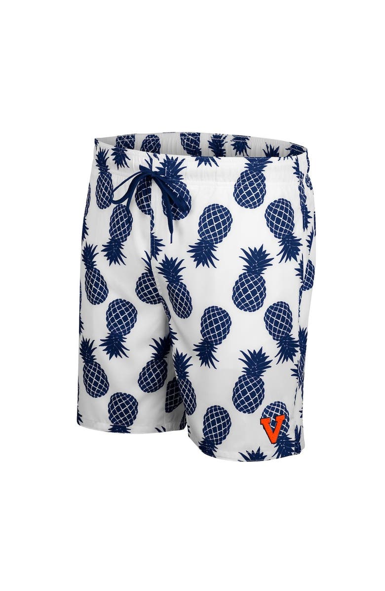 COLOSSEUM Men's Colosseum White Virginia Cavaliers Pineapples Swim Shorts, Alternate, color, White