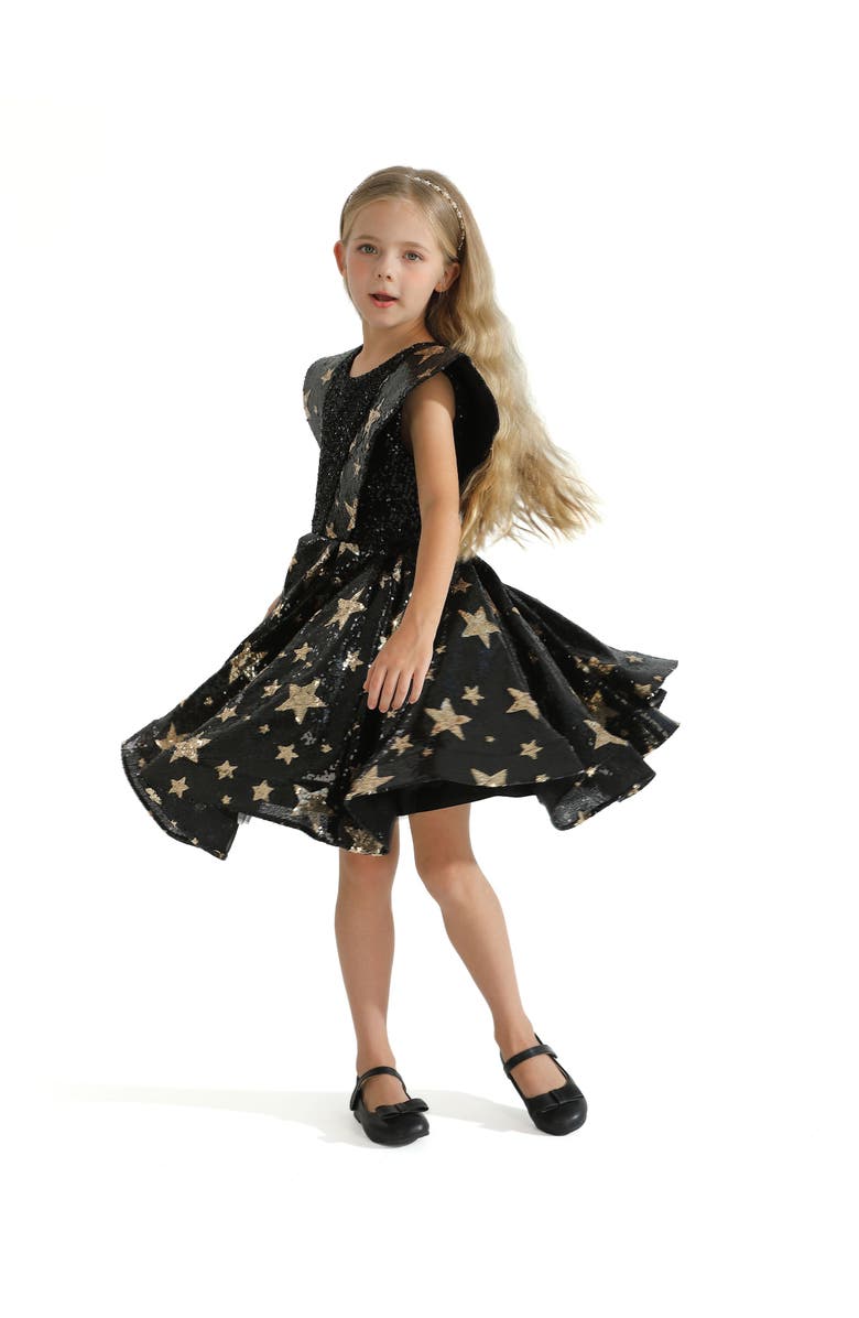 Tulleen Starlit Rivior Dress, Alternate, color, Black