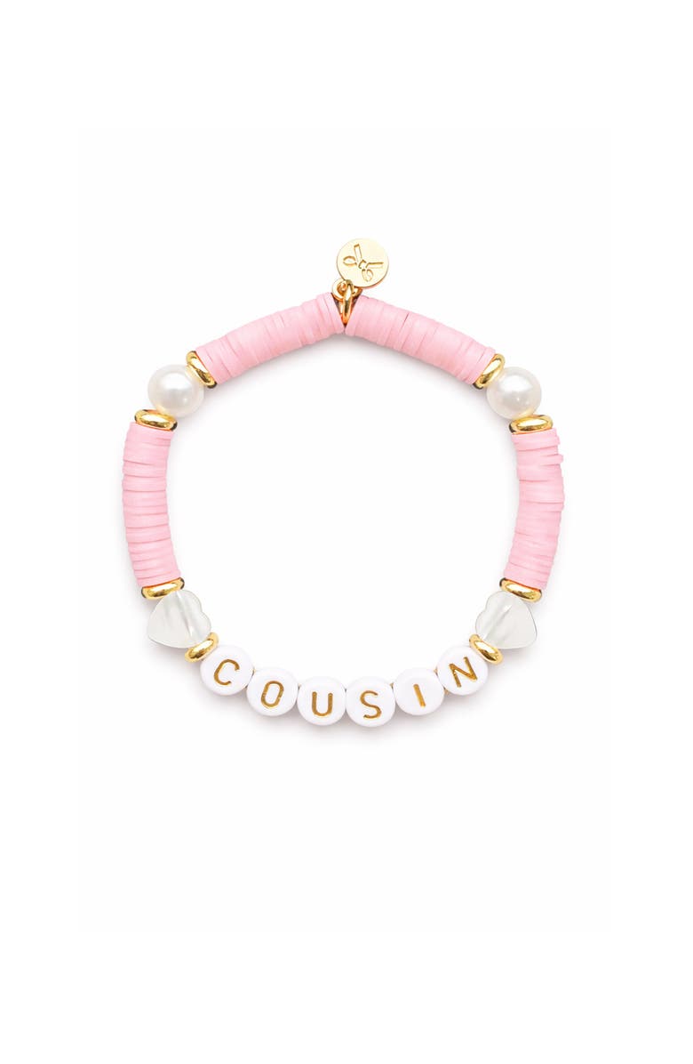 Bits & Bows Cousin Bracelet, Main, color, Pink/White
