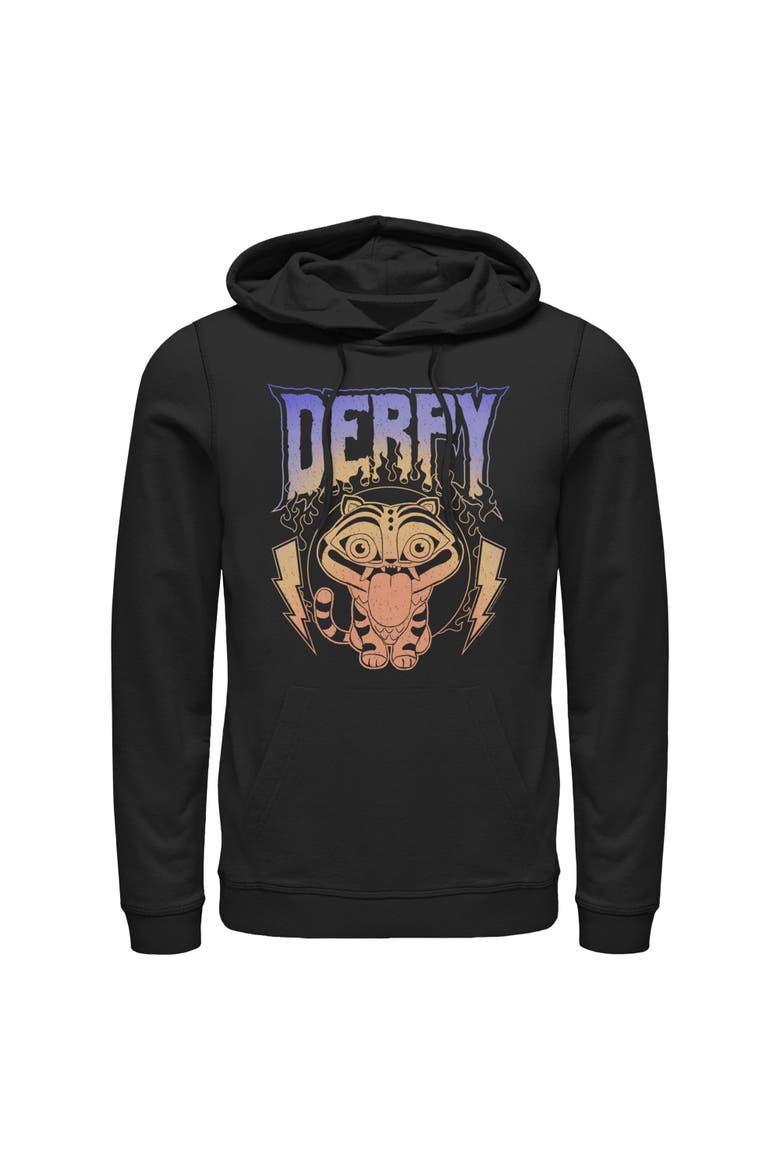 Mens KPop Demon Hunters Mythic Lightning Derpy Lightweight Hoodie, Main, color, Black