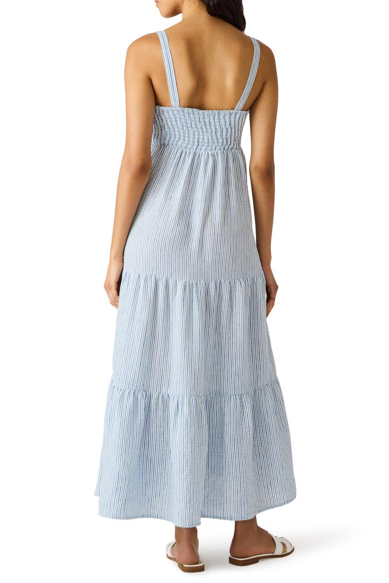 Elianna Stripe Tiered Sundress, Alternate, color, ARCTIC BLUE STRIPE