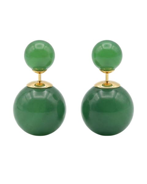 Orbit Duo Double ended jade stone stud earrings