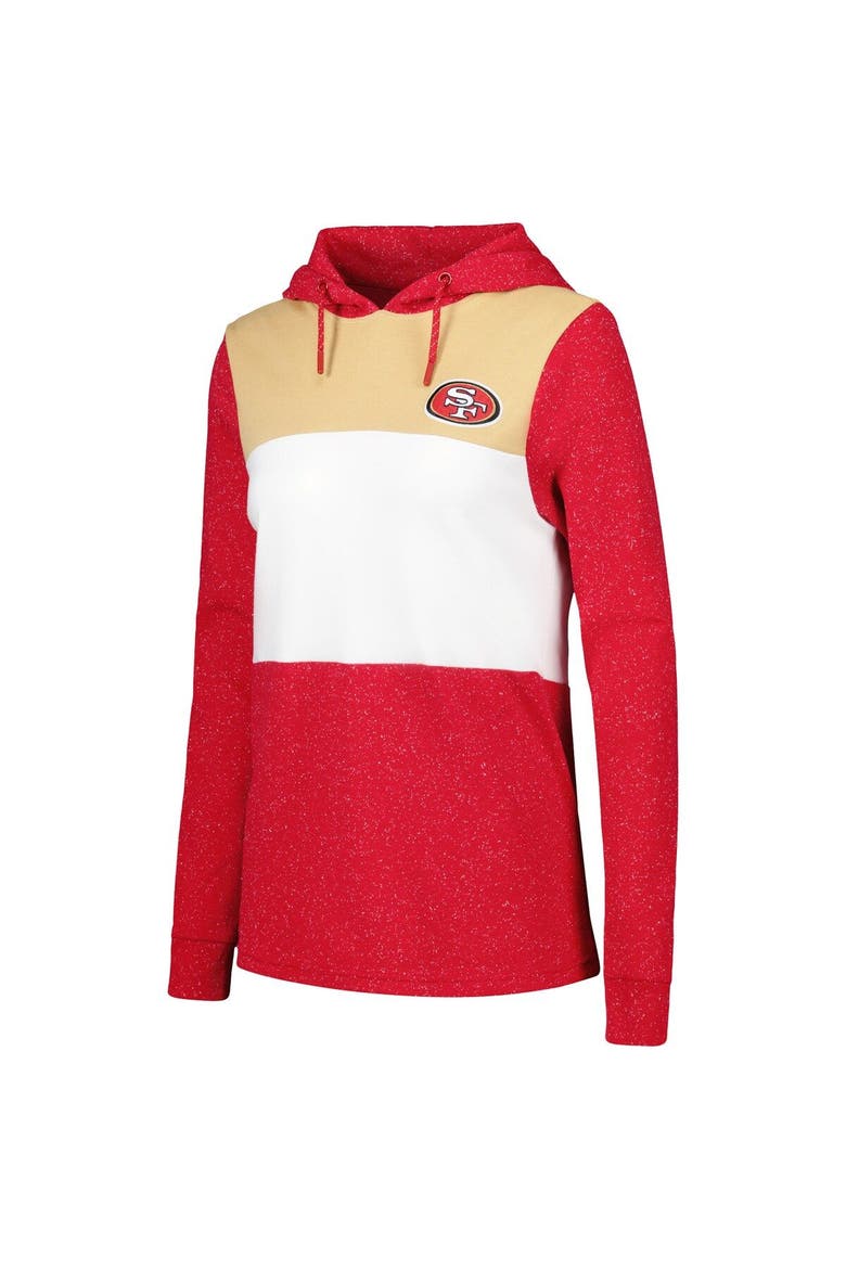 Women's Antigua Scarlet San Francisco 49ers Wicket Pullover Hoodie, Alternate, color, Scarlet