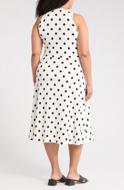 Renee C Polka Dot Sleeveless Fit & Flare Midi Dress In Gold