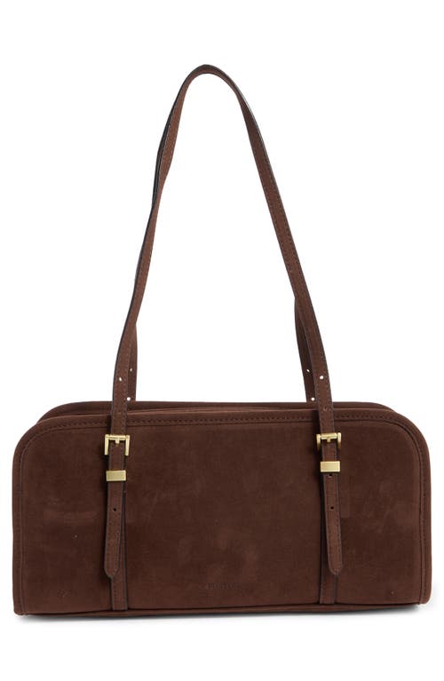Bcbg Suede East/west Shoulder Bag In Brown