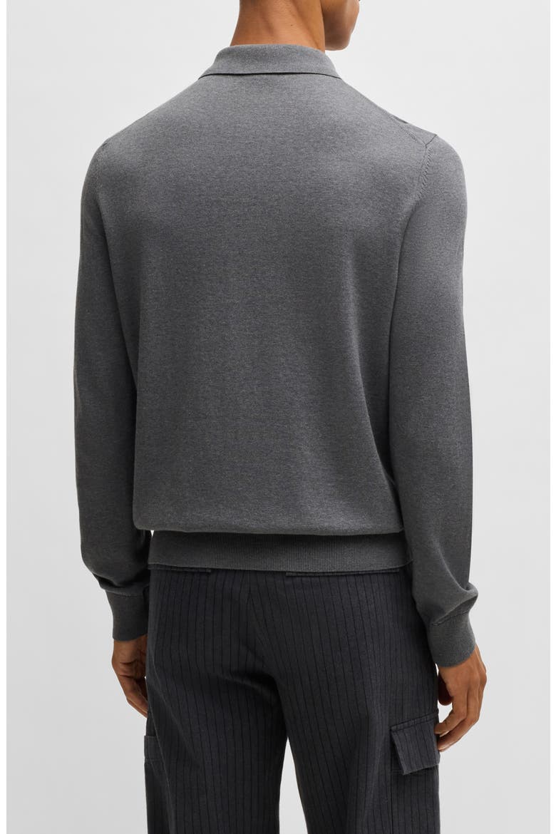 Gemello Cotton Polo Sweater, Alternate, color, MEDIUM GREY