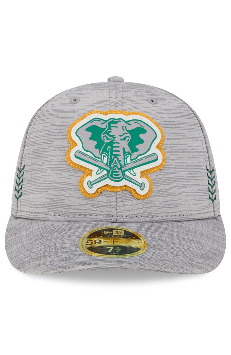 New Era Men's New Era Gray Oakland Athletics 2024 Clubhouse Low Profile 59FIFTY Fitted Hat, Alternate, color, Heather Gray