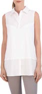 Foxcroft Sasha Mixed Media Sleeveless Layered Shirt