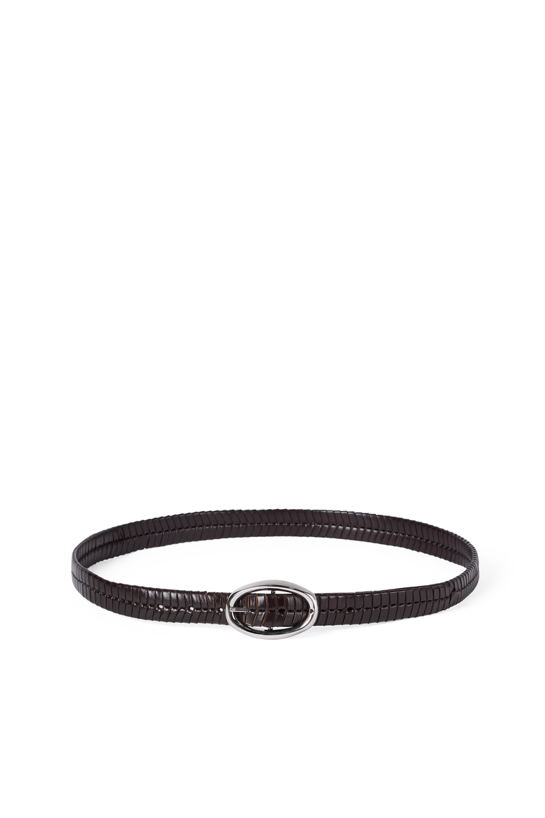Braided leather belt, Main, color, Chocolate