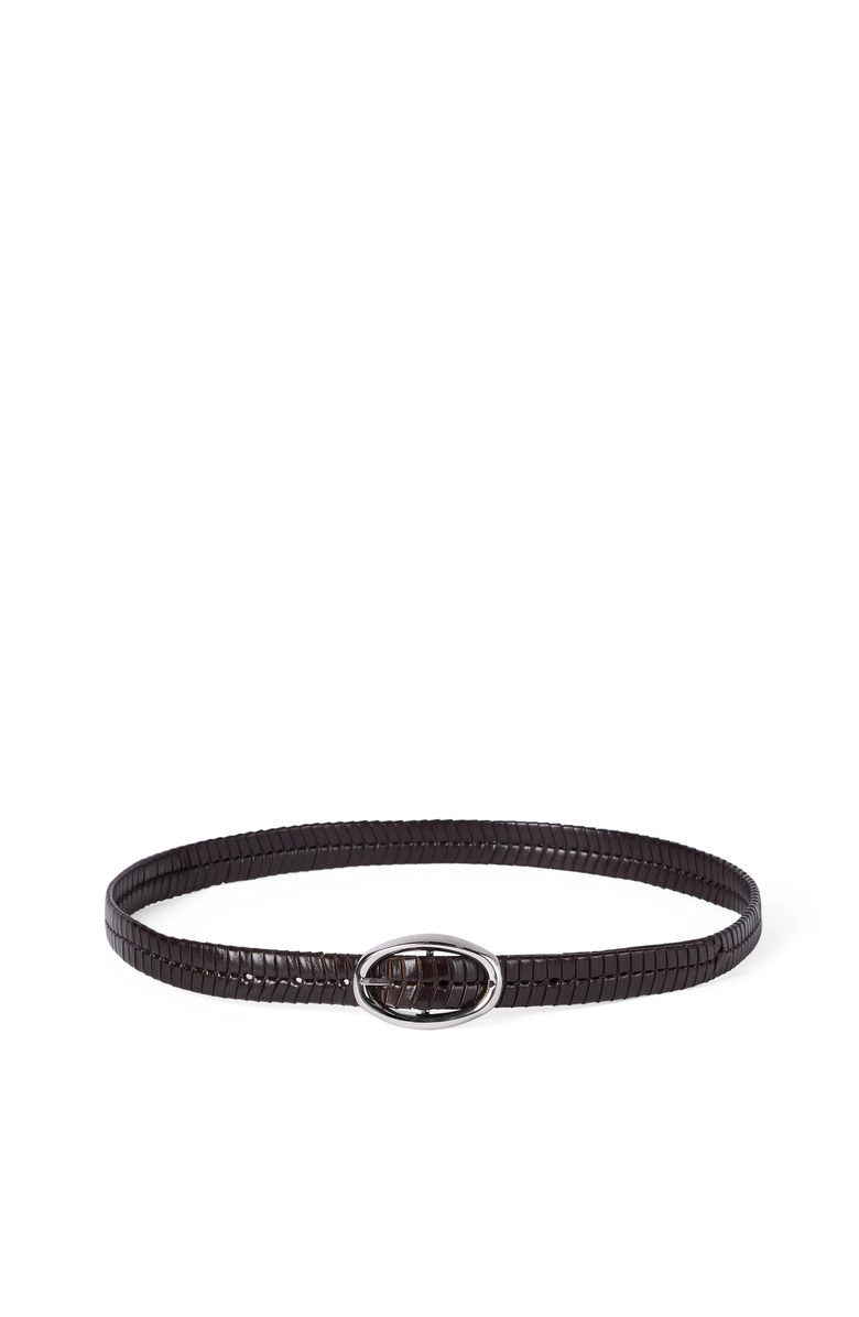 Brunello Cucinelli Braided leather belt, Main, color, Chocolate
