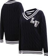 PRO STANDARD Women's Pro Standard Black Las Vegas Raiders Prep V-Neck Pullover Sweater