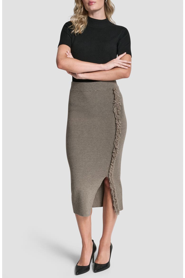 Fringe Detail Sweater Skirt, Alternate, color, CITY TAUPE HEATHER