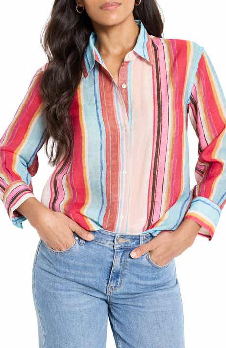 NIC+ZOE Horizon Breeze Stripe Button-Up Shirt