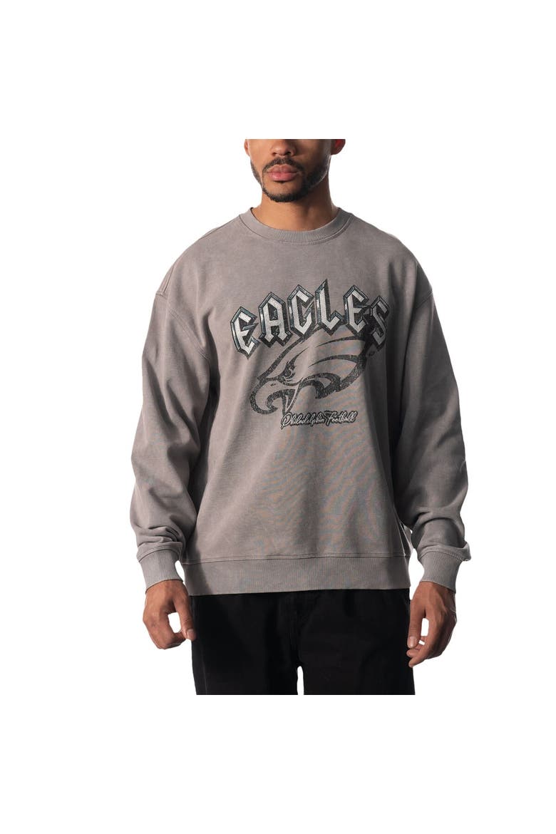 Unisex The Wild Collective Gray Philadelphia Eagles Distressed Pullover Sweatshirt, Main, color, Gray