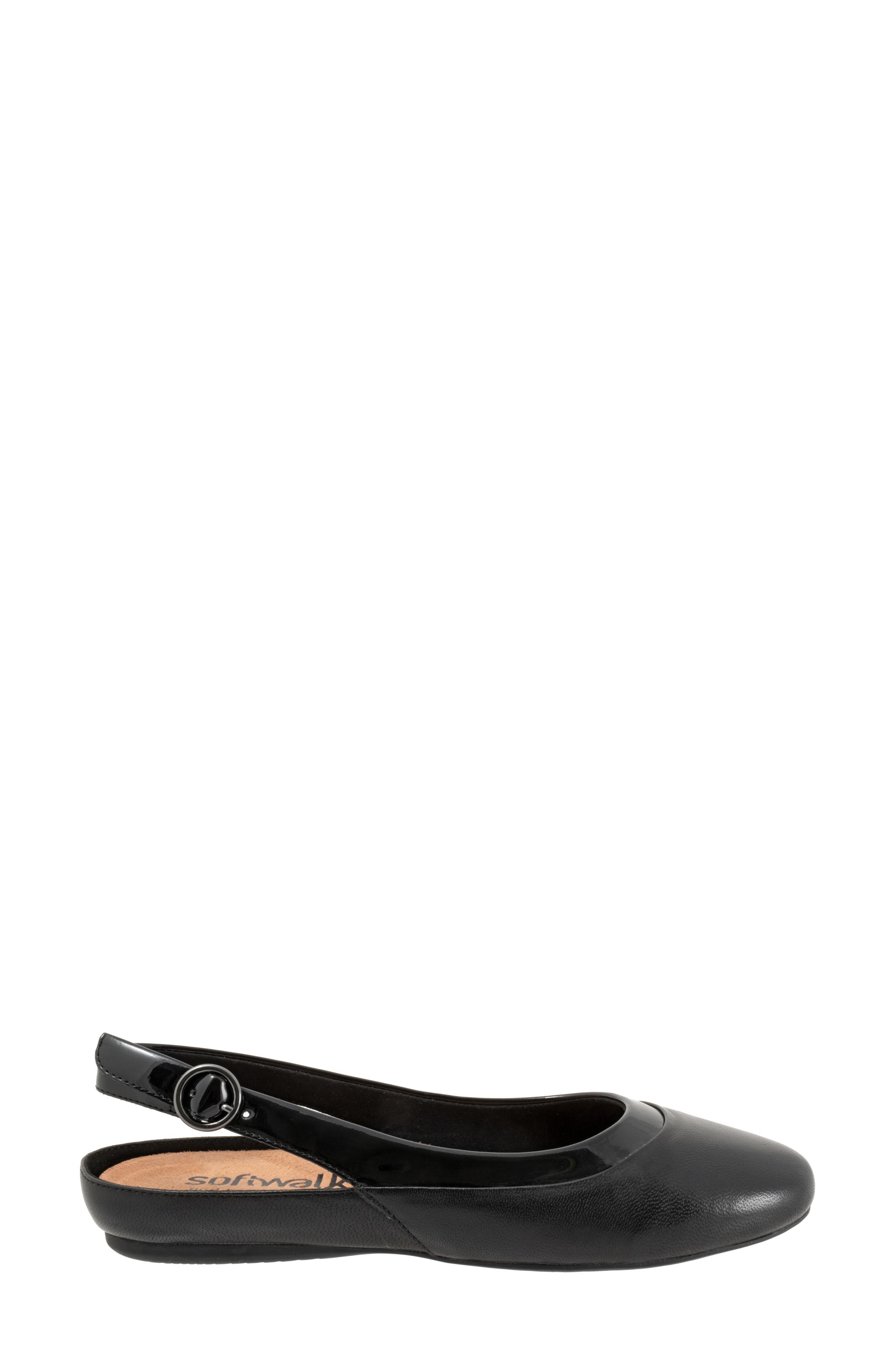 SoftWalk<sup>®</sup> Sheffield Slingback Flat, Alternate, color, Black