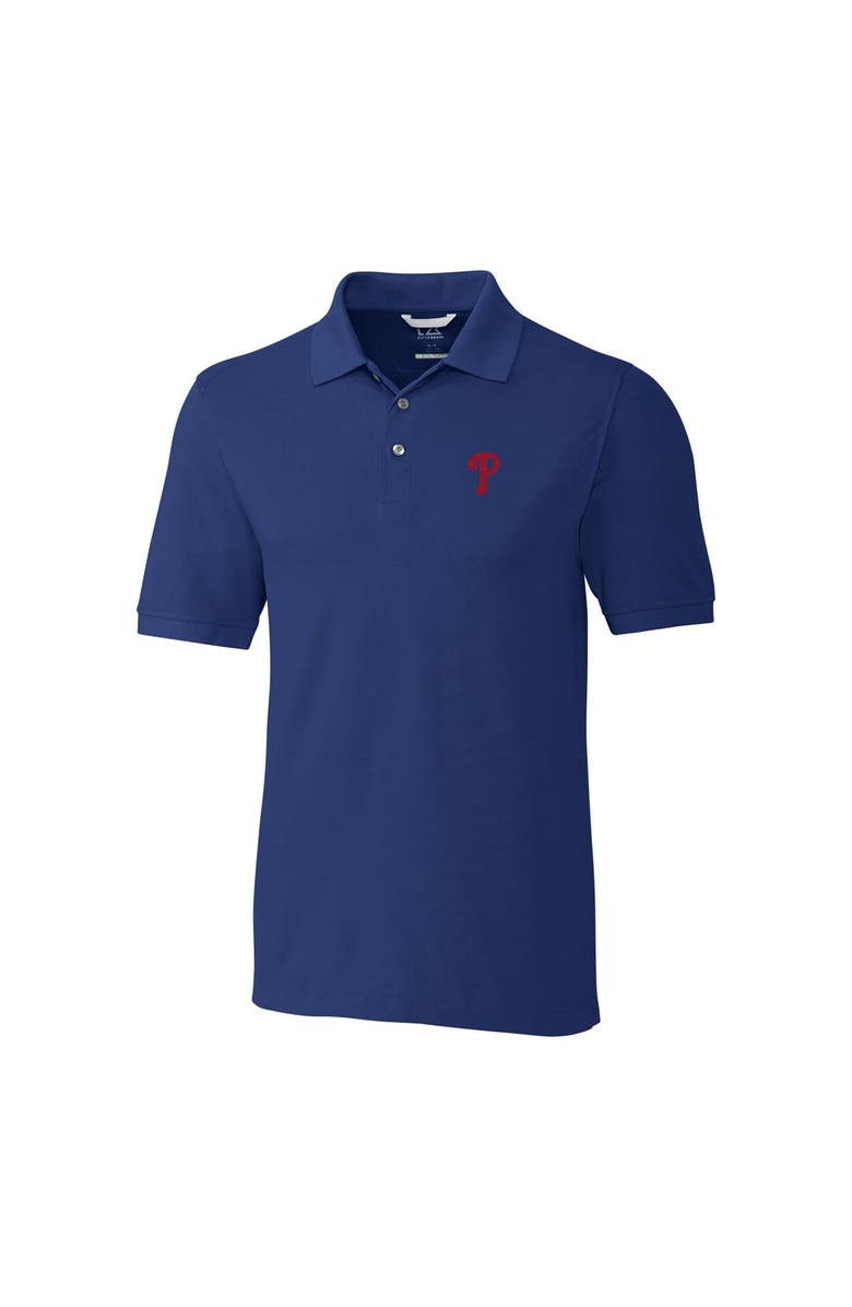 Cutter & Buck Men's Cutter & Buck  Royal Philadelphia Phillies Big & Tall Advantage Tri-Blend Pique Polo, Alternate, color, 