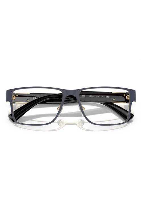 Versace 57mm Rectangular Optical Glasses In Blue