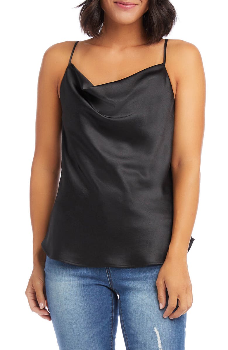 Karen Kane Draped Satin Camisole, Main, color,