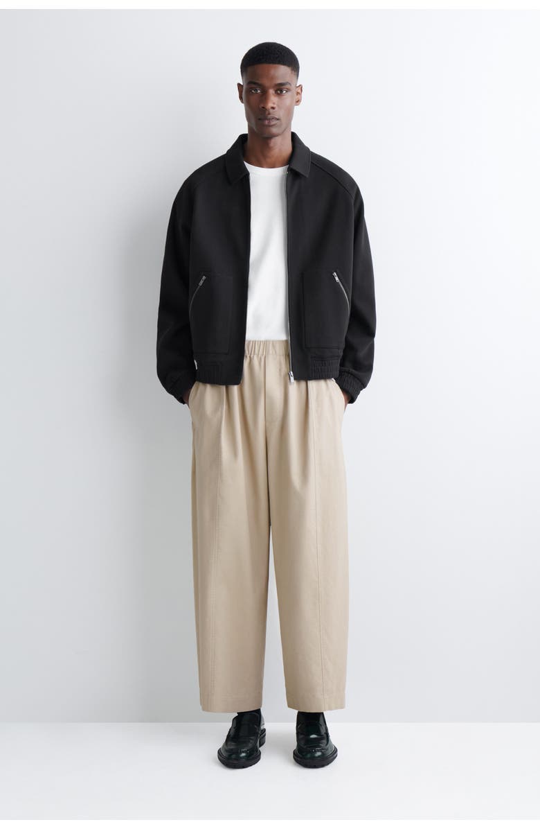 COS Cotton Cropped Barrel-Leg Pants, Main, color, Beige