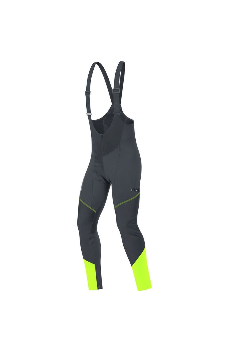 GOREWEAR C3 Gore Windstopper Bib Tights+ - Men's, Main, color, Black/Neon Yellow