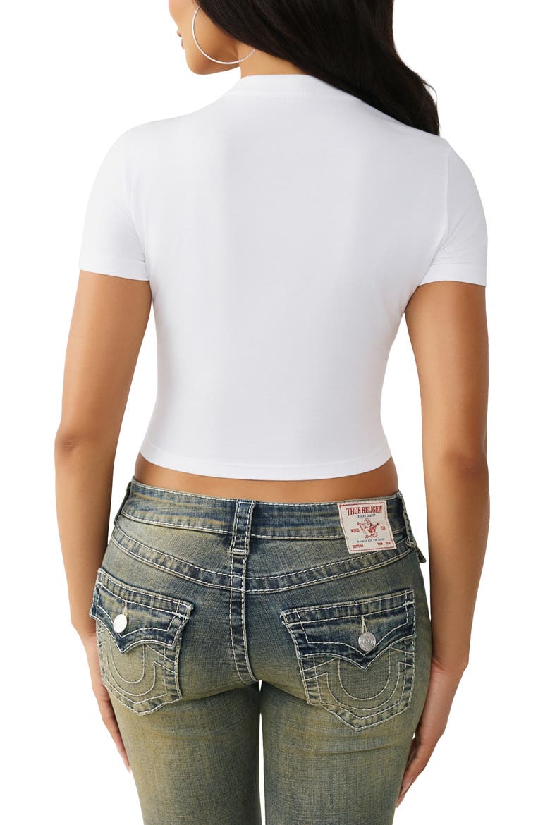 Crystal Snake Crystal Embellished Baby Tee, Alternate, color, OPTIC WHITE