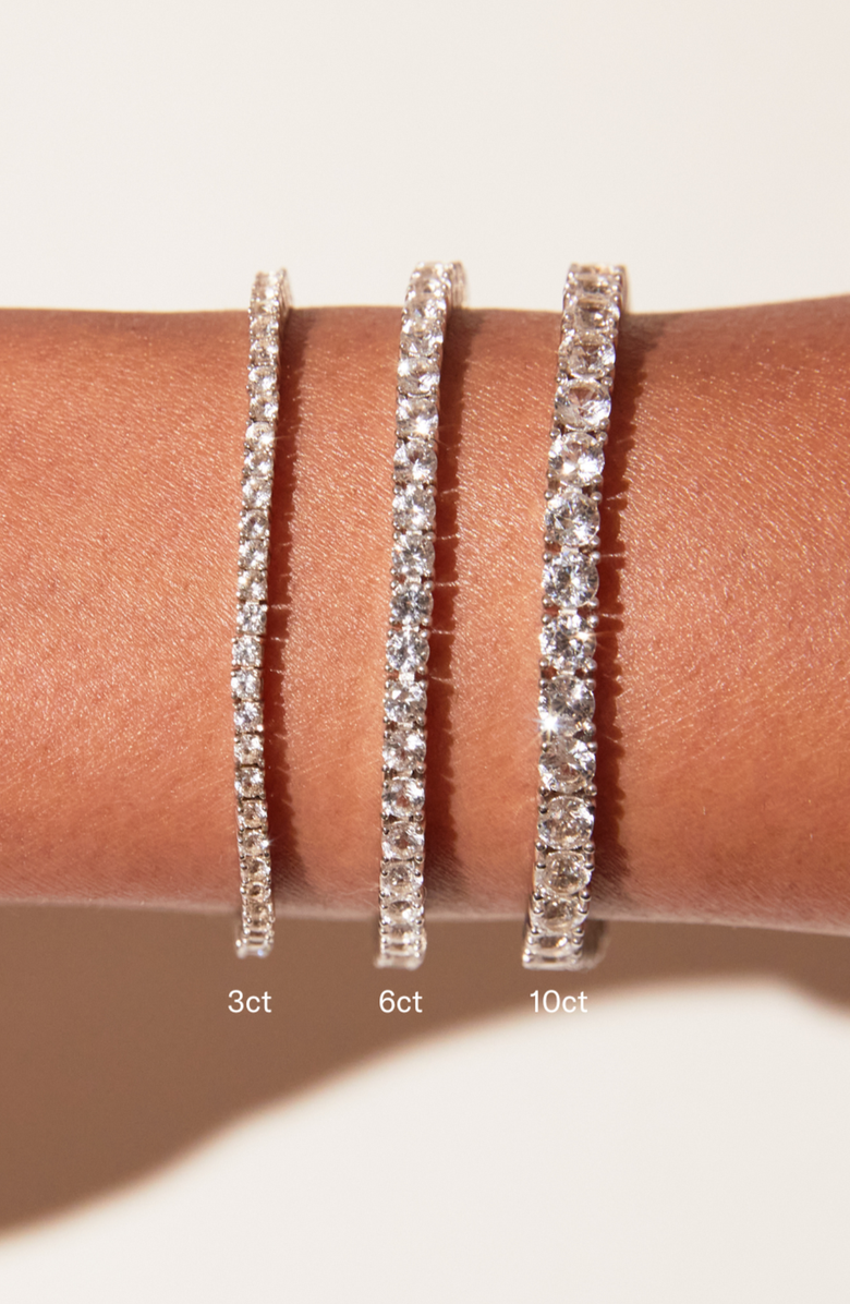 Aurate New York Lab Grown White Sapphire Tennis Bracelet, Alternate, color, White Vermeil