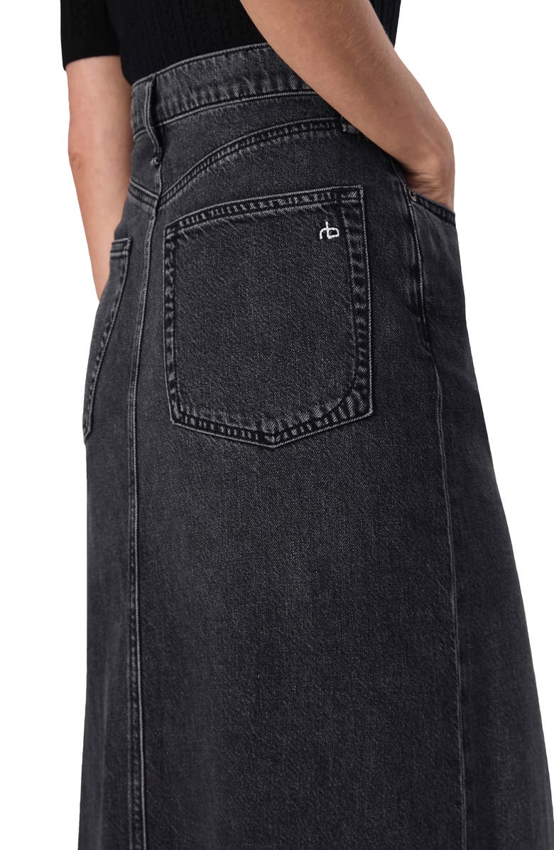 rag & bone Clara Denim Midi Skirt, Alternate, color, Anglique