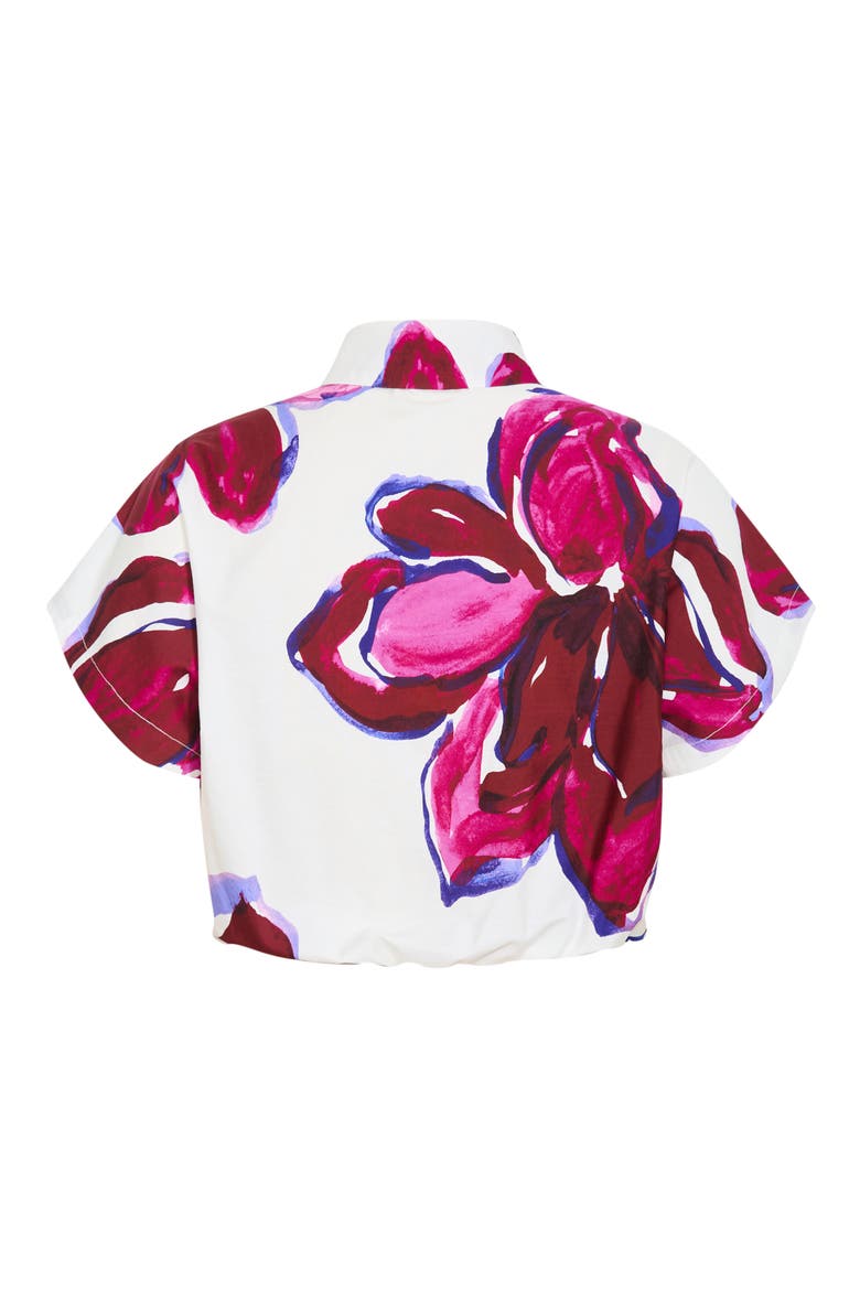 Holiday Crop Cotton Button-Up Shirt, Alternate, color, VIOLET BLOOM