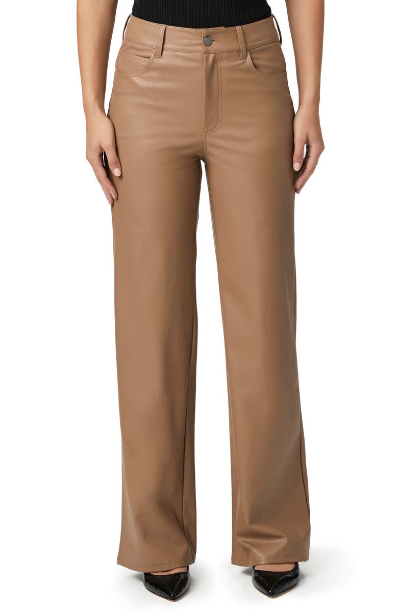 PAIGE Sasha Coated High Waist Wide Leg Jeans, Main, color, Burnt Sugar